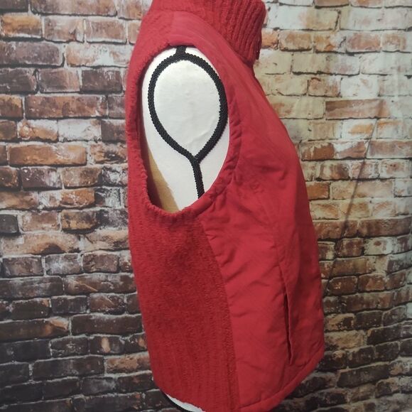 Cute Columbia Sportswear Red Vest Wool Blend sz L - Picture 4 of 7